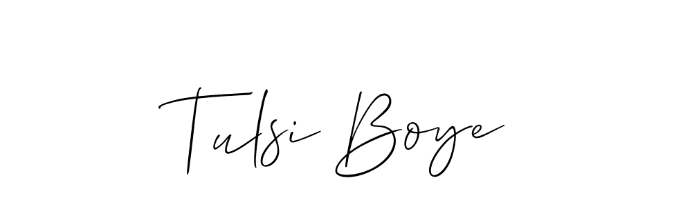 Use a signature maker to create a handwritten signature online. With this signature software, you can design (Allison_Script) your own signature for name Tulsi Boye. Tulsi Boye signature style 2 images and pictures png
