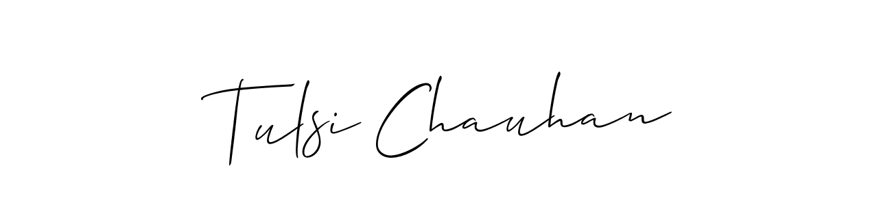 It looks lik you need a new signature style for name Tulsi Chauhan. Design unique handwritten (Allison_Script) signature with our free signature maker in just a few clicks. Tulsi Chauhan signature style 2 images and pictures png