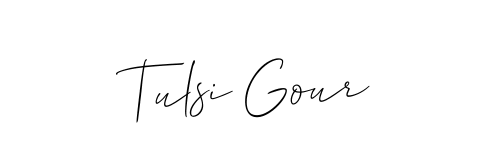 Tulsi Gour stylish signature style. Best Handwritten Sign (Allison_Script) for my name. Handwritten Signature Collection Ideas for my name Tulsi Gour. Tulsi Gour signature style 2 images and pictures png