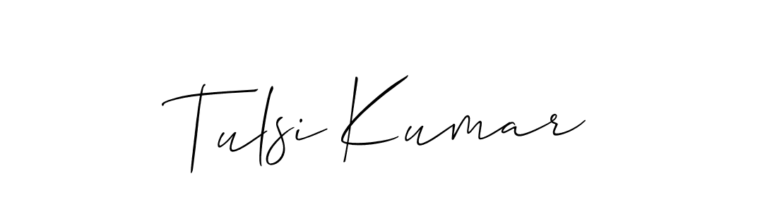 Also You can easily find your signature by using the search form. We will create Tulsi Kumar name handwritten signature images for you free of cost using Allison_Script sign style. Tulsi Kumar signature style 2 images and pictures png