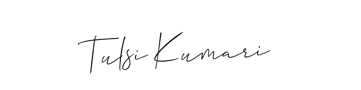 Design your own signature with our free online signature maker. With this signature software, you can create a handwritten (Allison_Script) signature for name Tulsi Kumari. Tulsi Kumari signature style 2 images and pictures png
