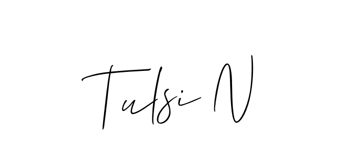 How to make Tulsi N name signature. Use Allison_Script style for creating short signs online. This is the latest handwritten sign. Tulsi N signature style 2 images and pictures png
