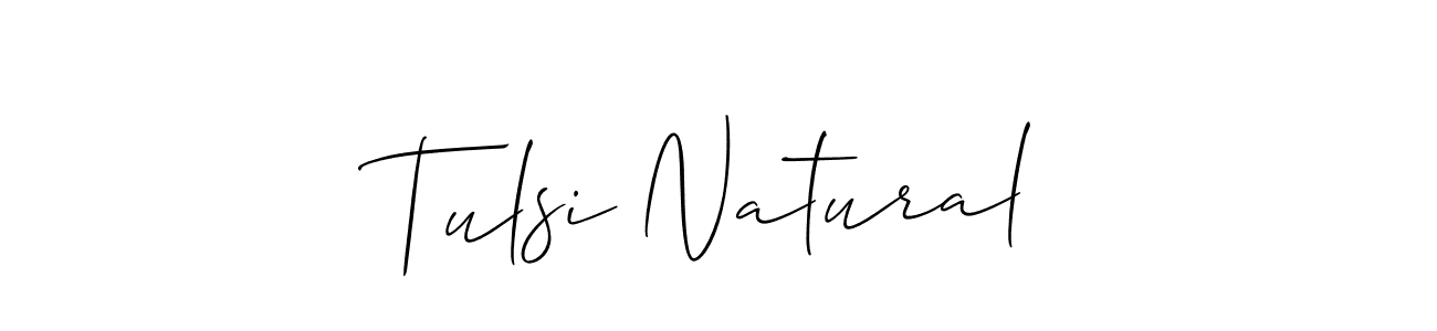 How to make Tulsi Natural name signature. Use Allison_Script style for creating short signs online. This is the latest handwritten sign. Tulsi Natural signature style 2 images and pictures png