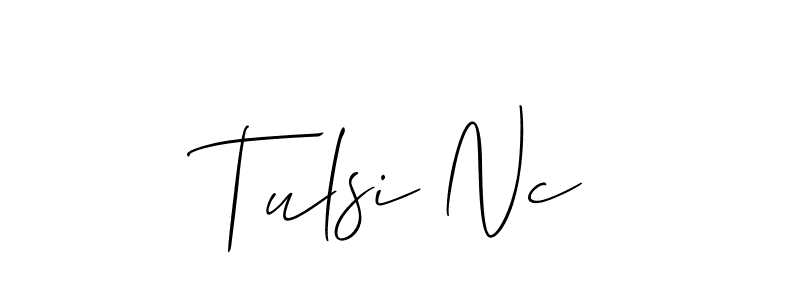 Design your own signature with our free online signature maker. With this signature software, you can create a handwritten (Allison_Script) signature for name Tulsi Nc. Tulsi Nc signature style 2 images and pictures png