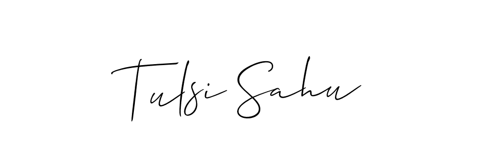 How to make Tulsi Sahu name signature. Use Allison_Script style for creating short signs online. This is the latest handwritten sign. Tulsi Sahu signature style 2 images and pictures png