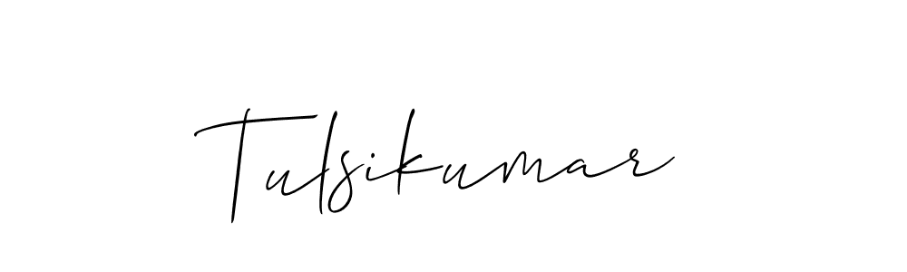 if you are searching for the best signature style for your name Tulsikumar. so please give up your signature search. here we have designed multiple signature styles  using Allison_Script. Tulsikumar signature style 2 images and pictures png