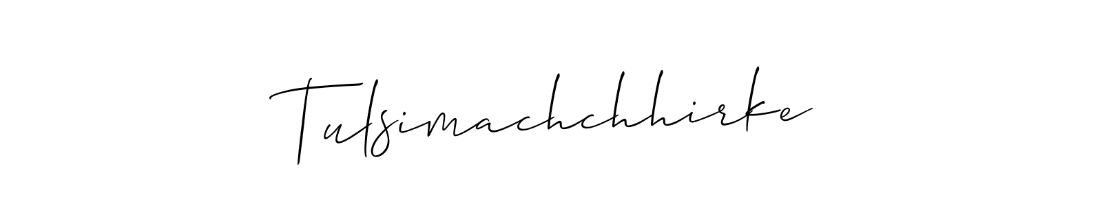 Similarly Allison_Script is the best handwritten signature design. Signature creator online .You can use it as an online autograph creator for name Tulsimachchhirke. Tulsimachchhirke signature style 2 images and pictures png