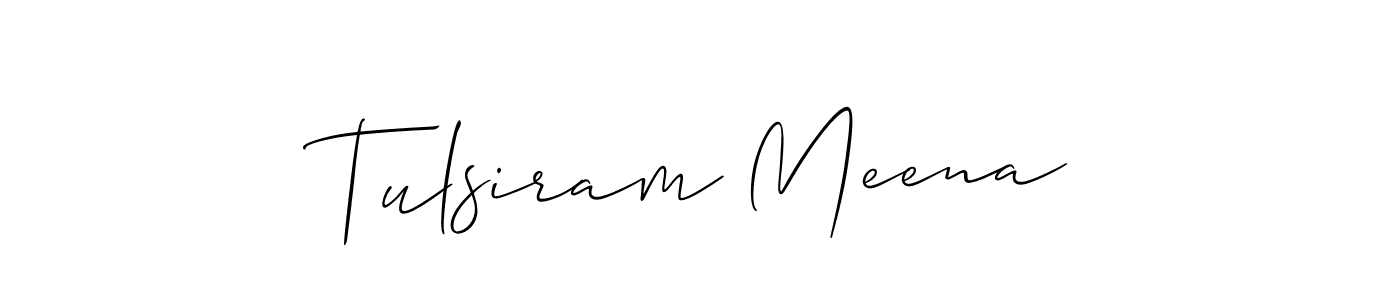 It looks lik you need a new signature style for name Tulsiram Meena. Design unique handwritten (Allison_Script) signature with our free signature maker in just a few clicks. Tulsiram Meena signature style 2 images and pictures png