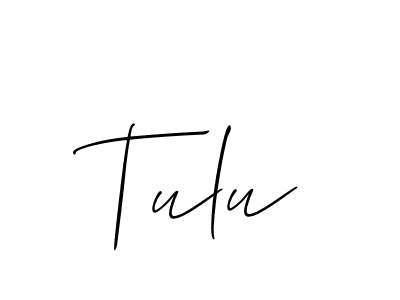 Create a beautiful signature design for name Tulu. With this signature (Allison_Script) fonts, you can make a handwritten signature for free. Tulu signature style 2 images and pictures png