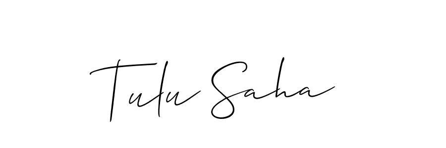 Allison_Script is a professional signature style that is perfect for those who want to add a touch of class to their signature. It is also a great choice for those who want to make their signature more unique. Get Tulu Saha name to fancy signature for free. Tulu Saha signature style 2 images and pictures png