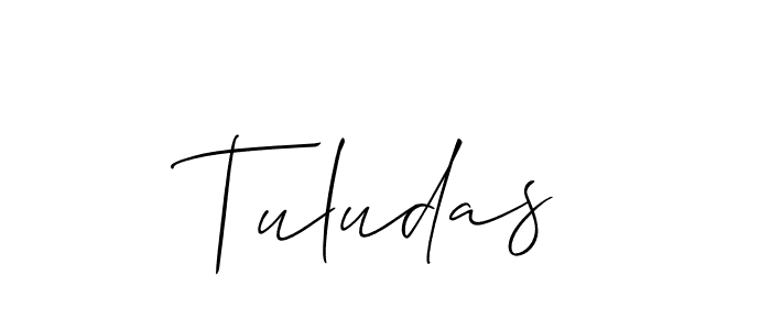 It looks lik you need a new signature style for name Tuludas. Design unique handwritten (Allison_Script) signature with our free signature maker in just a few clicks. Tuludas signature style 2 images and pictures png