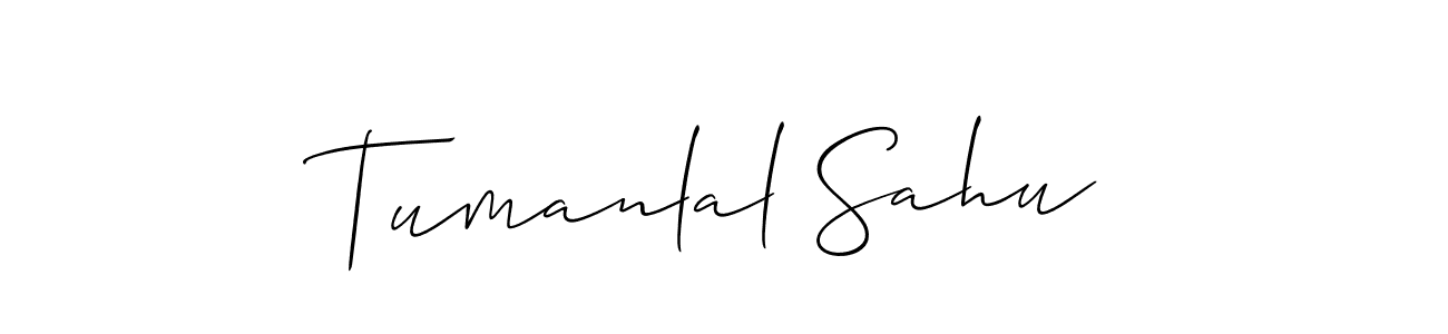 Similarly Allison_Script is the best handwritten signature design. Signature creator online .You can use it as an online autograph creator for name Tumanlal Sahu. Tumanlal Sahu signature style 2 images and pictures png