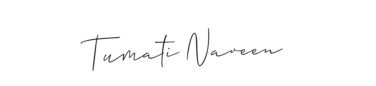 Also we have Tumati Naveen name is the best signature style. Create professional handwritten signature collection using Allison_Script autograph style. Tumati Naveen signature style 2 images and pictures png