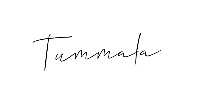 Tummala stylish signature style. Best Handwritten Sign (Allison_Script) for my name. Handwritten Signature Collection Ideas for my name Tummala. Tummala signature style 2 images and pictures png