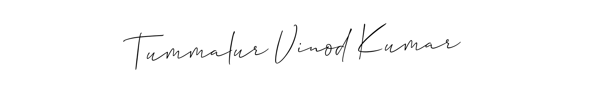 Make a beautiful signature design for name Tummalur Vinod Kumar. With this signature (Allison_Script) style, you can create a handwritten signature for free. Tummalur Vinod Kumar signature style 2 images and pictures png