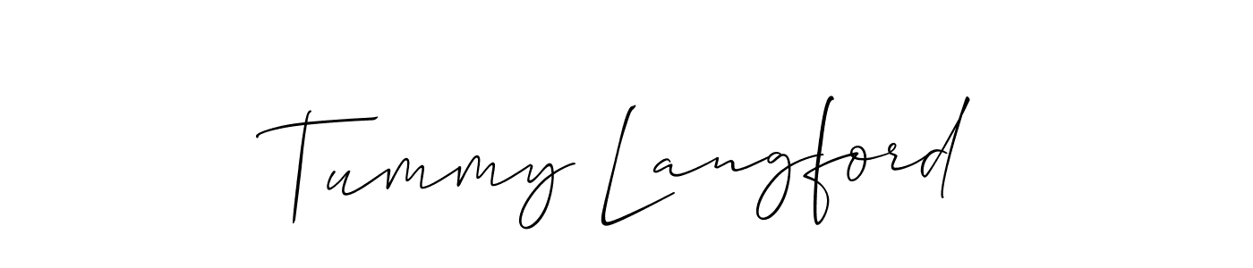 Allison_Script is a professional signature style that is perfect for those who want to add a touch of class to their signature. It is also a great choice for those who want to make their signature more unique. Get Tummy Langford name to fancy signature for free. Tummy Langford signature style 2 images and pictures png