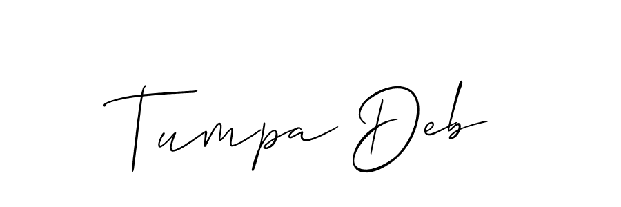 Once you've used our free online signature maker to create your best signature Allison_Script style, it's time to enjoy all of the benefits that Tumpa Deb name signing documents. Tumpa Deb signature style 2 images and pictures png