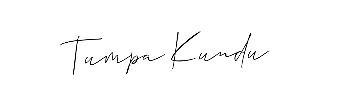 Make a short Tumpa Kundu signature style. Manage your documents anywhere anytime using Allison_Script. Create and add eSignatures, submit forms, share and send files easily. Tumpa Kundu signature style 2 images and pictures png