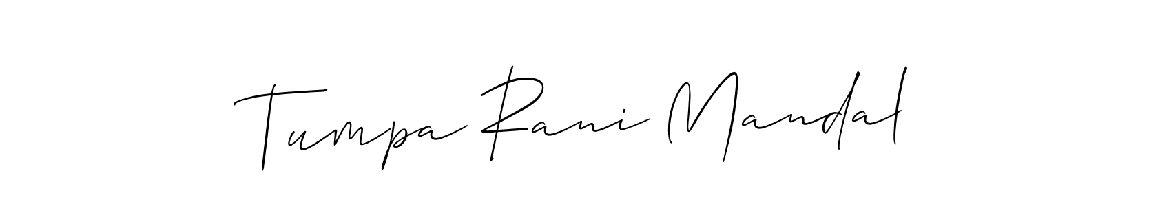 How to make Tumpa Rani Mandal signature? Allison_Script is a professional autograph style. Create handwritten signature for Tumpa Rani Mandal name. Tumpa Rani Mandal signature style 2 images and pictures png