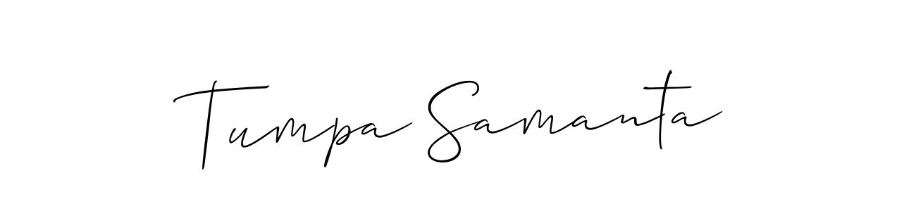 Make a short Tumpa Samanta signature style. Manage your documents anywhere anytime using Allison_Script. Create and add eSignatures, submit forms, share and send files easily. Tumpa Samanta signature style 2 images and pictures png