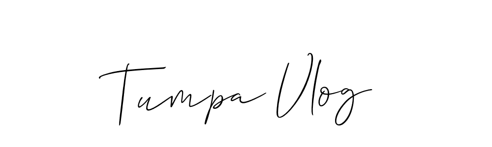 Make a beautiful signature design for name Tumpa Vlog. With this signature (Allison_Script) style, you can create a handwritten signature for free. Tumpa Vlog signature style 2 images and pictures png