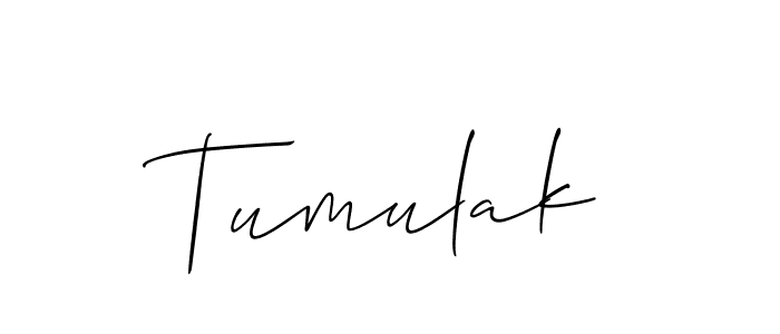 Tumulak stylish signature style. Best Handwritten Sign (Allison_Script) for my name. Handwritten Signature Collection Ideas for my name Tumulak. Tumulak signature style 2 images and pictures png