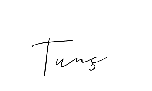 Create a beautiful signature design for name Tunç. With this signature (Allison_Script) fonts, you can make a handwritten signature for free. Tunç signature style 2 images and pictures png