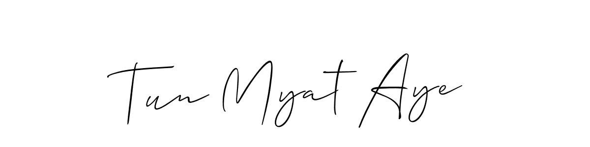 Also we have Tun Myat Aye name is the best signature style. Create professional handwritten signature collection using Allison_Script autograph style. Tun Myat Aye signature style 2 images and pictures png