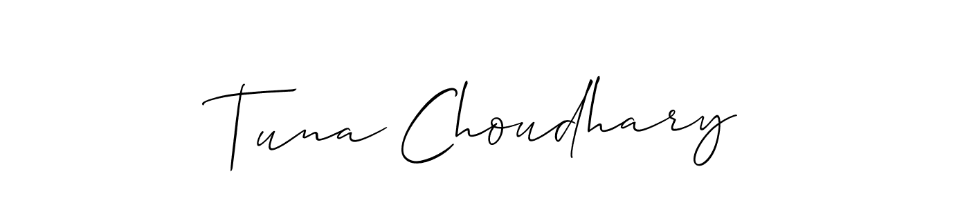 You should practise on your own different ways (Allison_Script) to write your name (Tuna Choudhary) in signature. don't let someone else do it for you. Tuna Choudhary signature style 2 images and pictures png