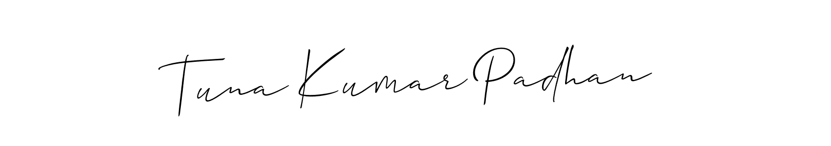 Tuna Kumar Padhan stylish signature style. Best Handwritten Sign (Allison_Script) for my name. Handwritten Signature Collection Ideas for my name Tuna Kumar Padhan. Tuna Kumar Padhan signature style 2 images and pictures png