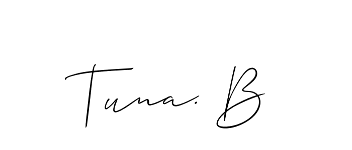 Allison_Script is a professional signature style that is perfect for those who want to add a touch of class to their signature. It is also a great choice for those who want to make their signature more unique. Get Tuna. B name to fancy signature for free. Tuna. B signature style 2 images and pictures png