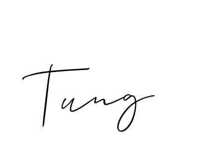 Use a signature maker to create a handwritten signature online. With this signature software, you can design (Allison_Script) your own signature for name Tung. Tung signature style 2 images and pictures png