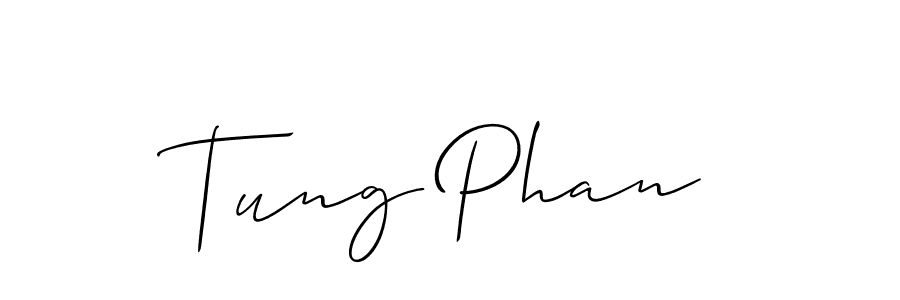 Make a beautiful signature design for name Tung Phan. With this signature (Allison_Script) style, you can create a handwritten signature for free. Tung Phan signature style 2 images and pictures png