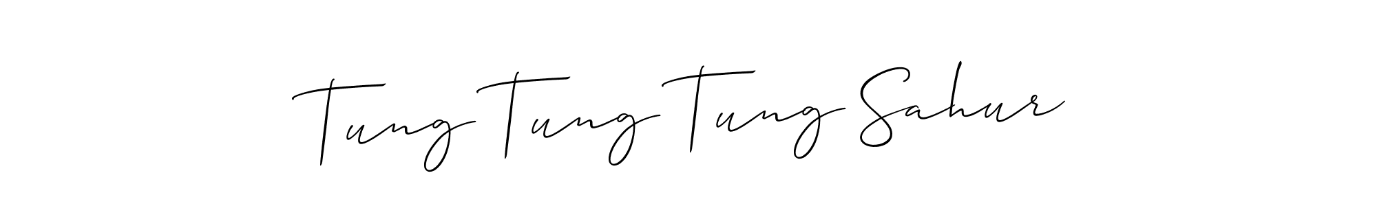 This is the best signature style for the Tung Tung Tung Sahur name. Also you like these signature font (Allison_Script). Mix name signature. Tung Tung Tung Sahur signature style 2 images and pictures png