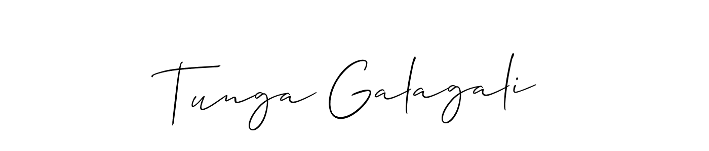 The best way (Allison_Script) to make a short signature is to pick only two or three words in your name. The name Tunga Galagali include a total of six letters. For converting this name. Tunga Galagali signature style 2 images and pictures png