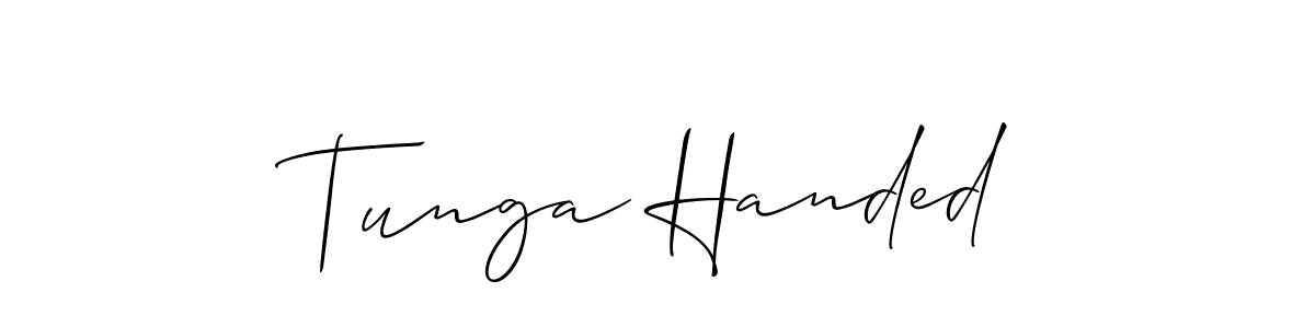 if you are searching for the best signature style for your name Tunga Handed. so please give up your signature search. here we have designed multiple signature styles  using Allison_Script. Tunga Handed signature style 2 images and pictures png