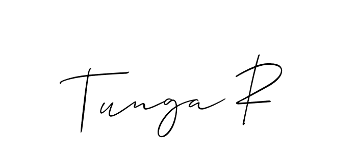 Tunga R stylish signature style. Best Handwritten Sign (Allison_Script) for my name. Handwritten Signature Collection Ideas for my name Tunga R. Tunga R signature style 2 images and pictures png