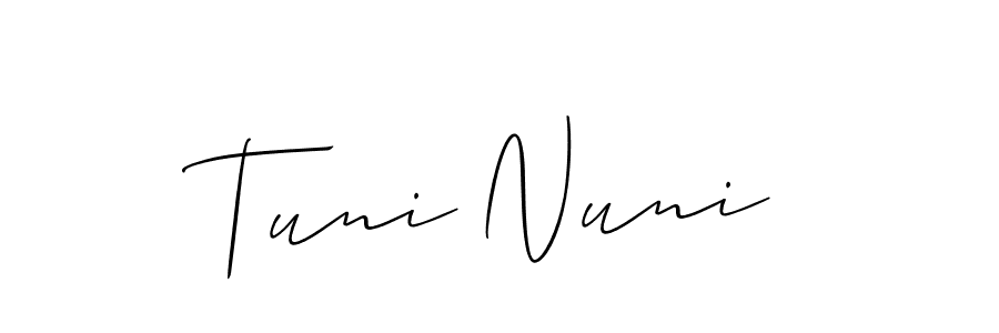 See photos of Tuni Nuni official signature by Spectra . Check more albums & portfolios. Read reviews & check more about Allison_Script font. Tuni Nuni signature style 2 images and pictures png