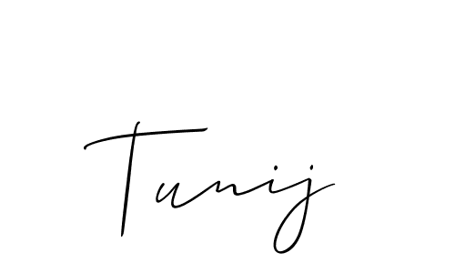 Design your own signature with our free online signature maker. With this signature software, you can create a handwritten (Allison_Script) signature for name Tunij. Tunij signature style 2 images and pictures png