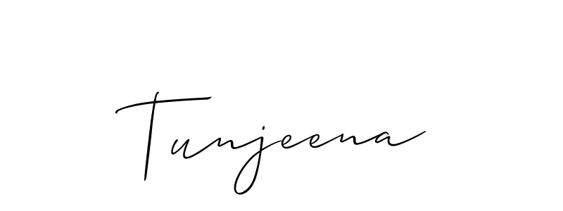 Similarly Allison_Script is the best handwritten signature design. Signature creator online .You can use it as an online autograph creator for name Tunjeena. Tunjeena signature style 2 images and pictures png