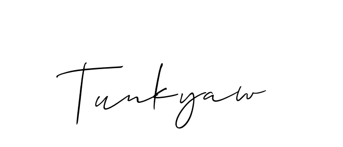 Tunkyaw stylish signature style. Best Handwritten Sign (Allison_Script) for my name. Handwritten Signature Collection Ideas for my name Tunkyaw. Tunkyaw signature style 2 images and pictures png