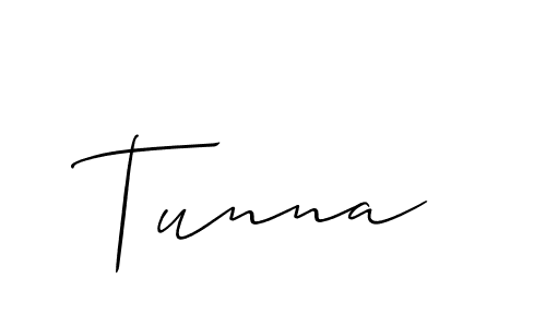 Tunna stylish signature style. Best Handwritten Sign (Allison_Script) for my name. Handwritten Signature Collection Ideas for my name Tunna. Tunna signature style 2 images and pictures png