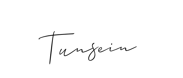 Make a beautiful signature design for name Tunsein. With this signature (Allison_Script) style, you can create a handwritten signature for free. Tunsein signature style 2 images and pictures png