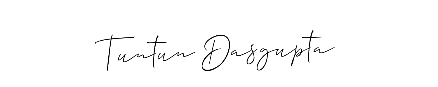 How to make Tuntun Dasgupta signature? Allison_Script is a professional autograph style. Create handwritten signature for Tuntun Dasgupta name. Tuntun Dasgupta signature style 2 images and pictures png