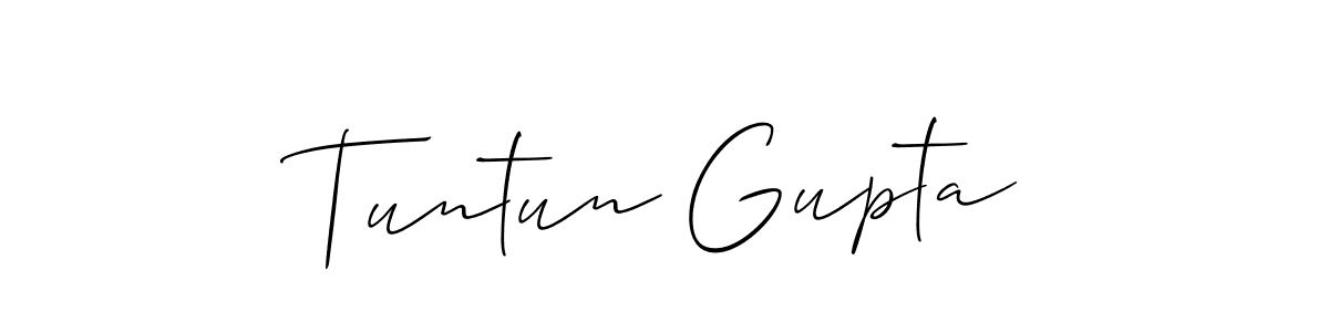 Allison_Script is a professional signature style that is perfect for those who want to add a touch of class to their signature. It is also a great choice for those who want to make their signature more unique. Get Tuntun Gupta name to fancy signature for free. Tuntun Gupta signature style 2 images and pictures png