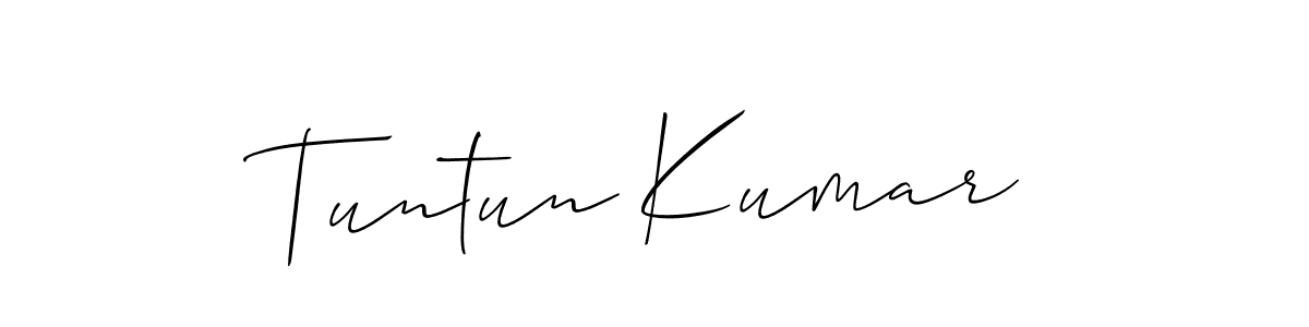 Make a beautiful signature design for name Tuntun Kumar. With this signature (Allison_Script) style, you can create a handwritten signature for free. Tuntun Kumar signature style 2 images and pictures png