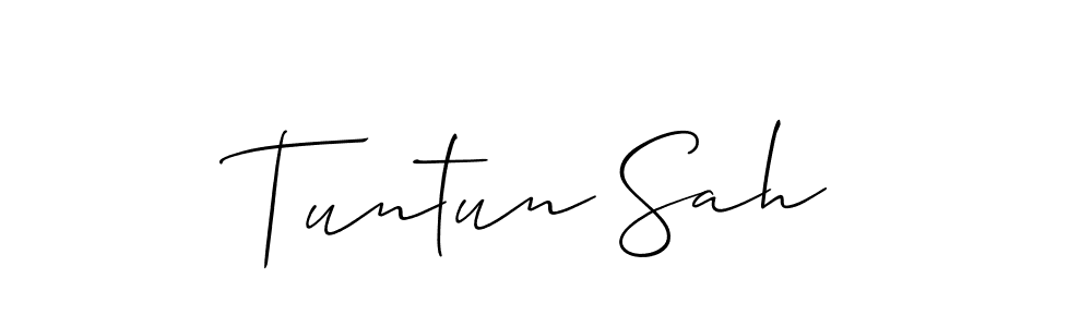 How to Draw Tuntun Sah signature style? Allison_Script is a latest design signature styles for name Tuntun Sah. Tuntun Sah signature style 2 images and pictures png