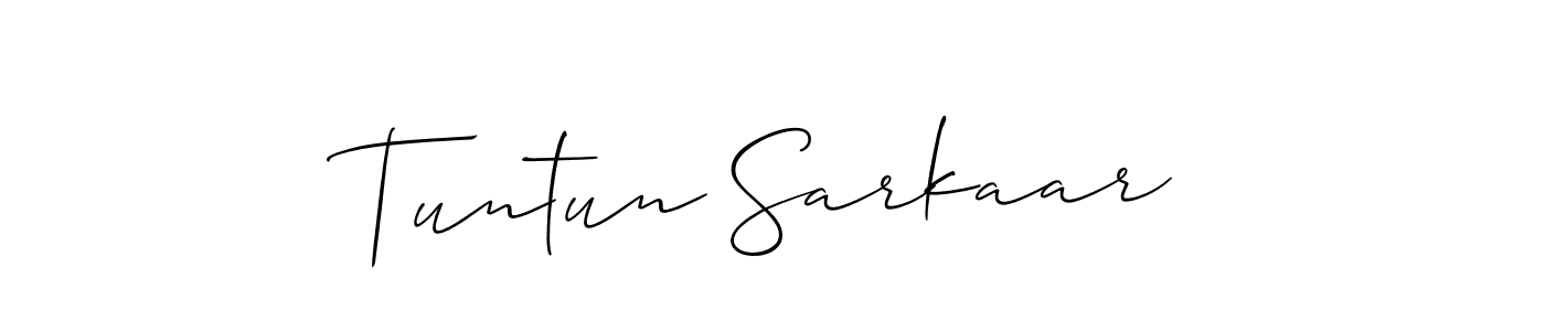 Allison_Script is a professional signature style that is perfect for those who want to add a touch of class to their signature. It is also a great choice for those who want to make their signature more unique. Get Tuntun Sarkaar name to fancy signature for free. Tuntun Sarkaar signature style 2 images and pictures png