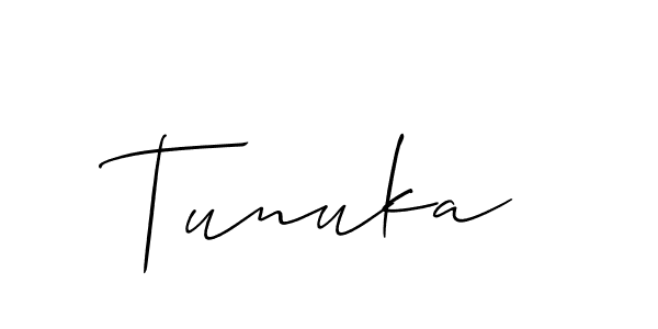 Design your own signature with our free online signature maker. With this signature software, you can create a handwritten (Allison_Script) signature for name Tunuka. Tunuka signature style 2 images and pictures png