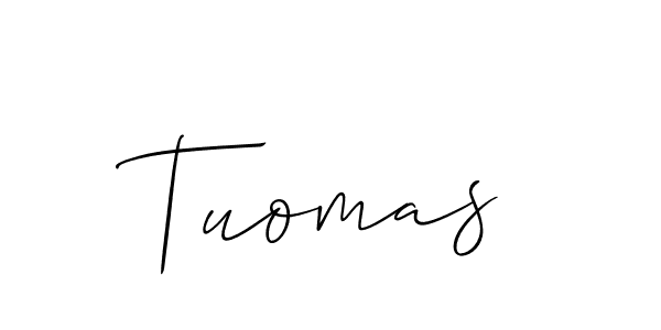 You should practise on your own different ways (Allison_Script) to write your name (Tuomas) in signature. don't let someone else do it for you. Tuomas signature style 2 images and pictures png